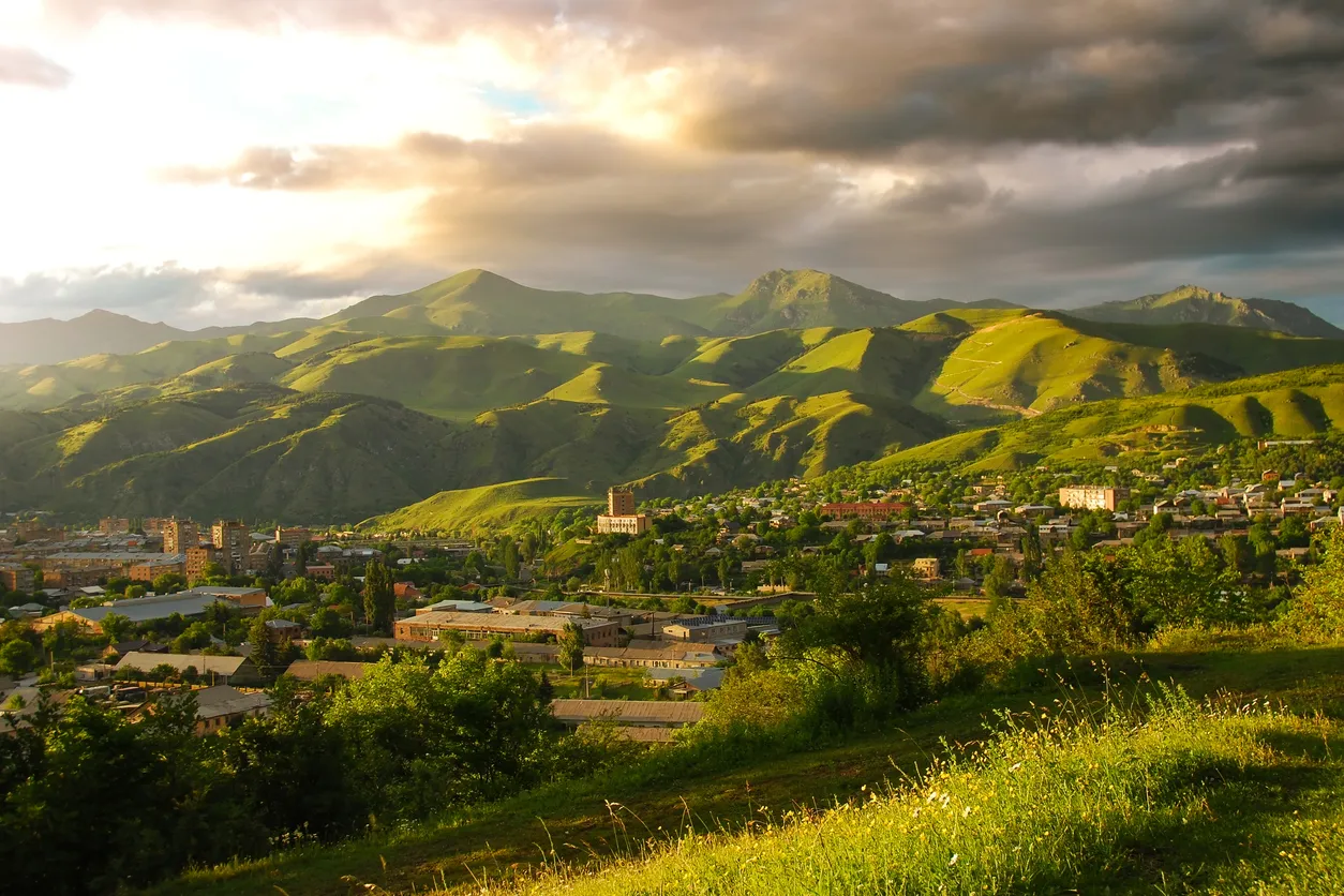 Vanadzor mountain landscape panorama